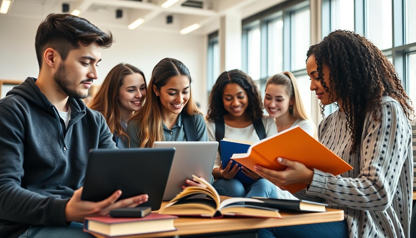 Structured study materials and learning resources on a desk